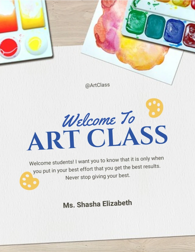 Light Grey And Navy Simple Photo Classroom Welcome Poster Template