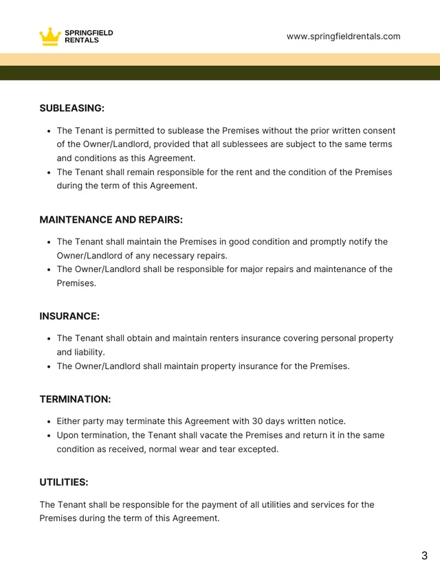 Rental Arbitrage Contract Template - Page 3