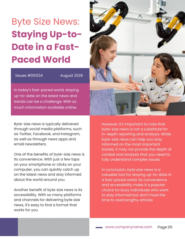 Purple And Pink Staying Update Newsletter