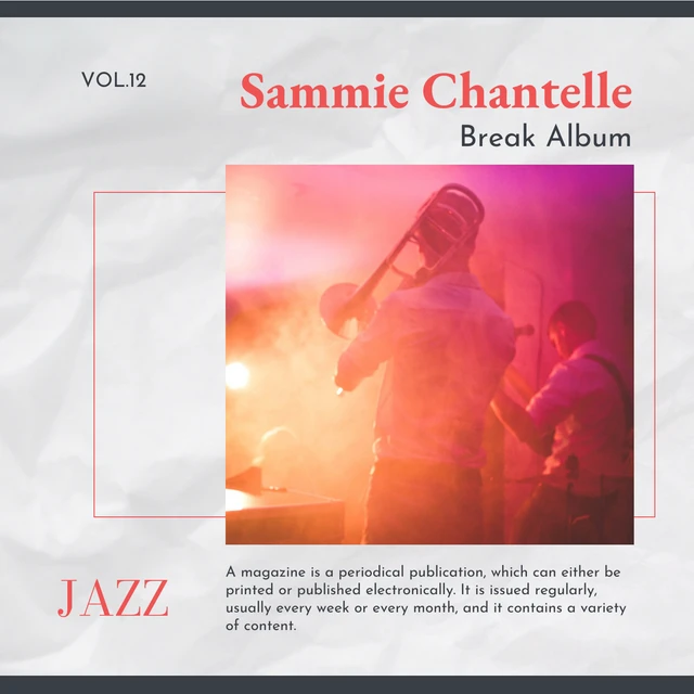 White Minimalist Texture Jazz Album Cover Template