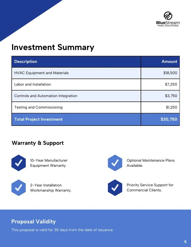 Commercial HVAC Proposal Template - صفحة 5