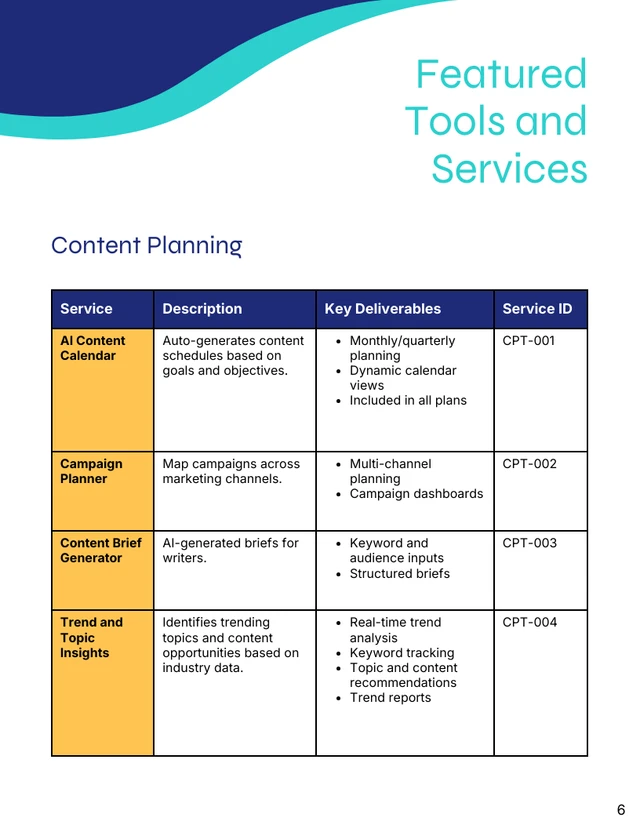 SaaS Subscription Service Catalog Template - صفحة 6