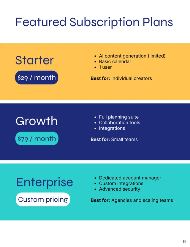 SaaS Subscription Service Catalog Template - صفحة 9