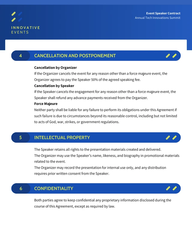 Event Speaker Contract Template - Pagina 3