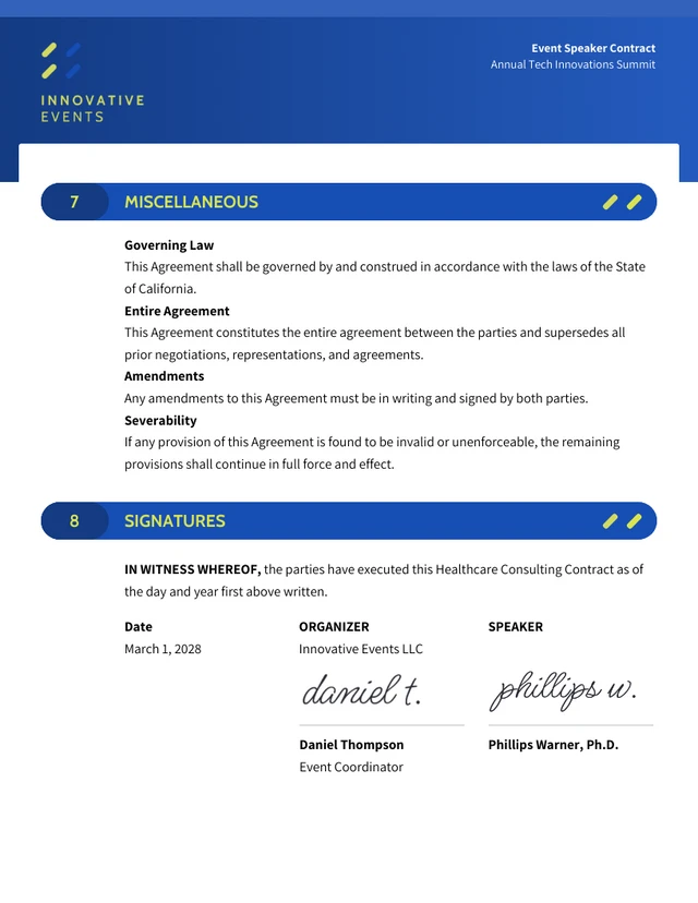 Event Speaker Contract Template - page 4