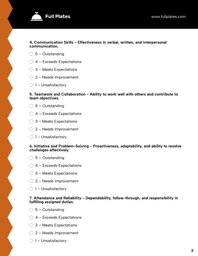 Employee Review Form Template - Pagina 3