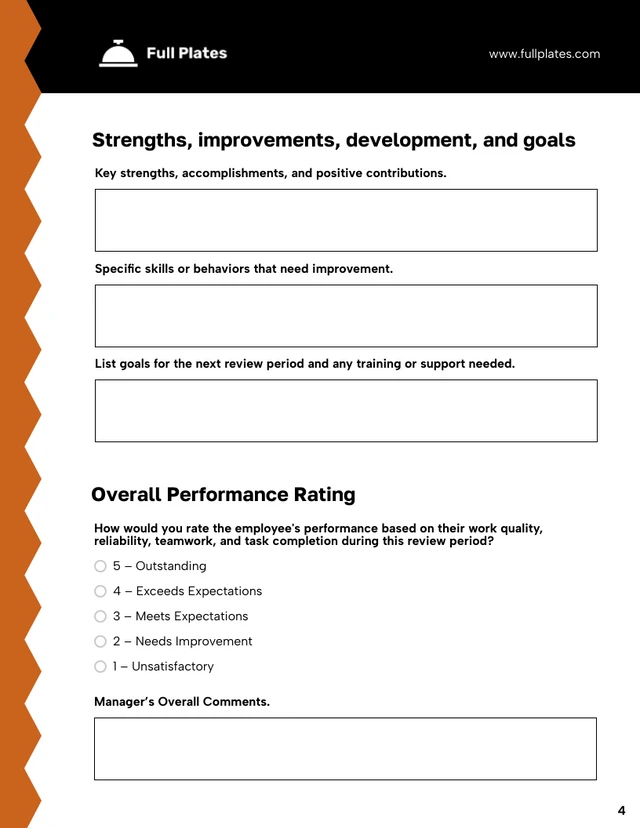 Employee Review Form Template - Pagina 4