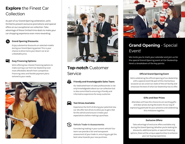 Car Dealership Grand Opening Brochure - Page 2