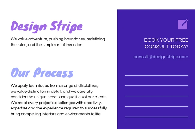 Purple Design Business Postcard - صفحة 2