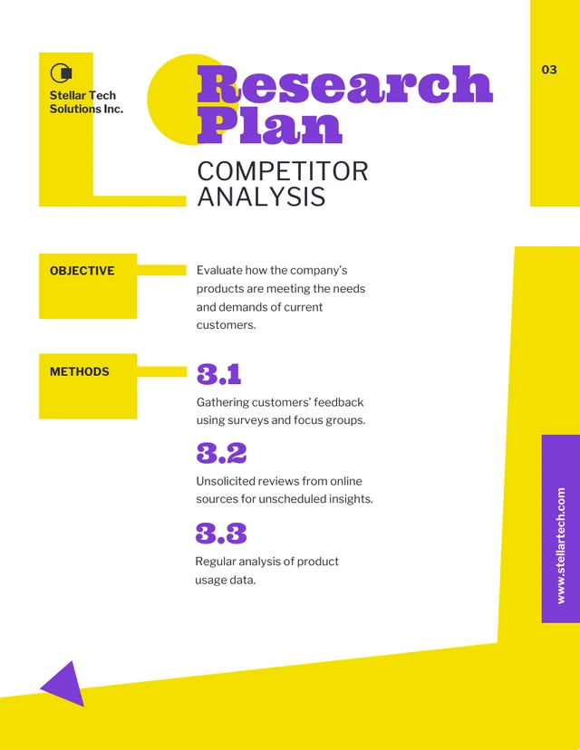 Simple Retro Yellow And Purple Research Plan - Page 3