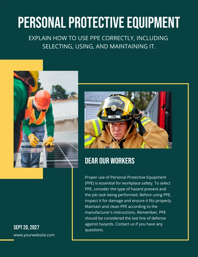 Dark Green And Yellow Personal Protective Equipment Newsletter