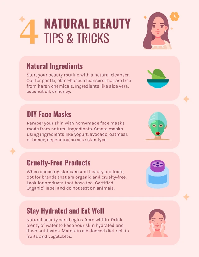 Beige And Brown Aesthetic Beauty Tips Infographic Poster Template