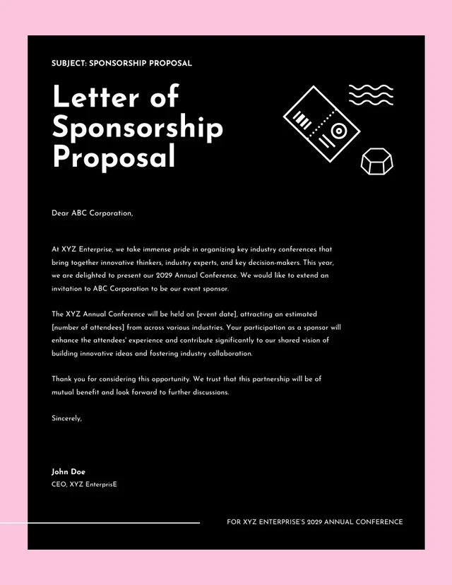 Black And Pink Simple Sponsorshi Proposal - Page 2