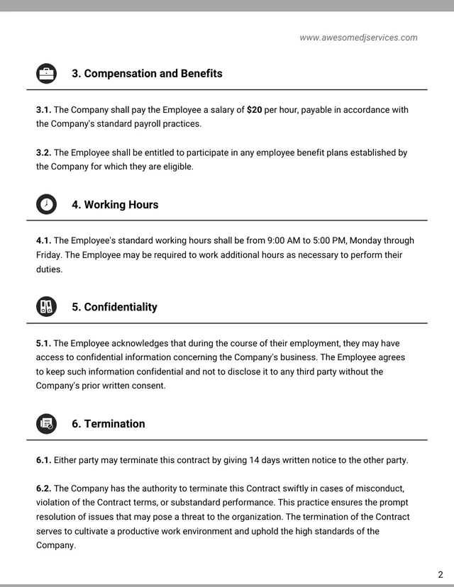 DJ Contract Template - Page 2