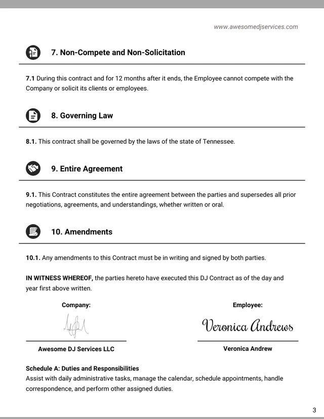 DJ Contract Template - Seite 3