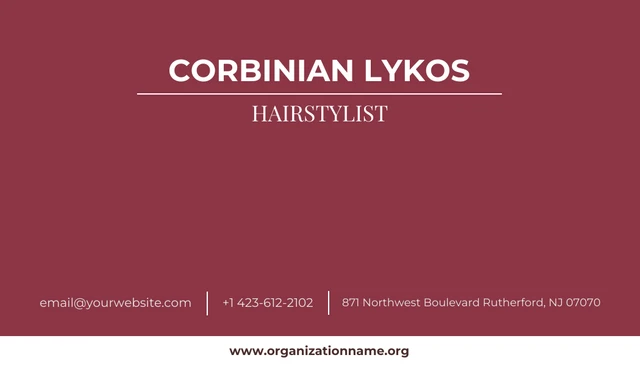 White & Red Hair Salon Business Card - Page 2