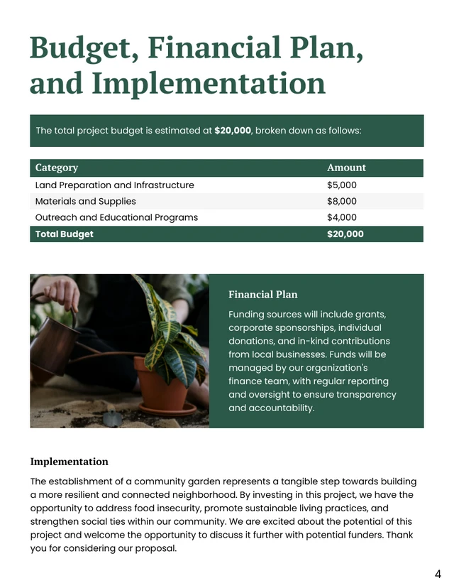Project Funding Proposal Template - page 4