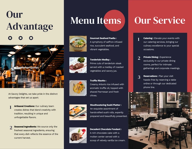 Simple Restaurant Tri-fold Brochure - page 2