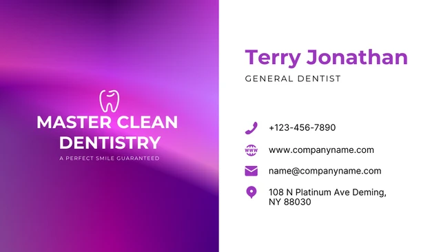 Gradient Modern Professional Dental Business Card - Seite 2