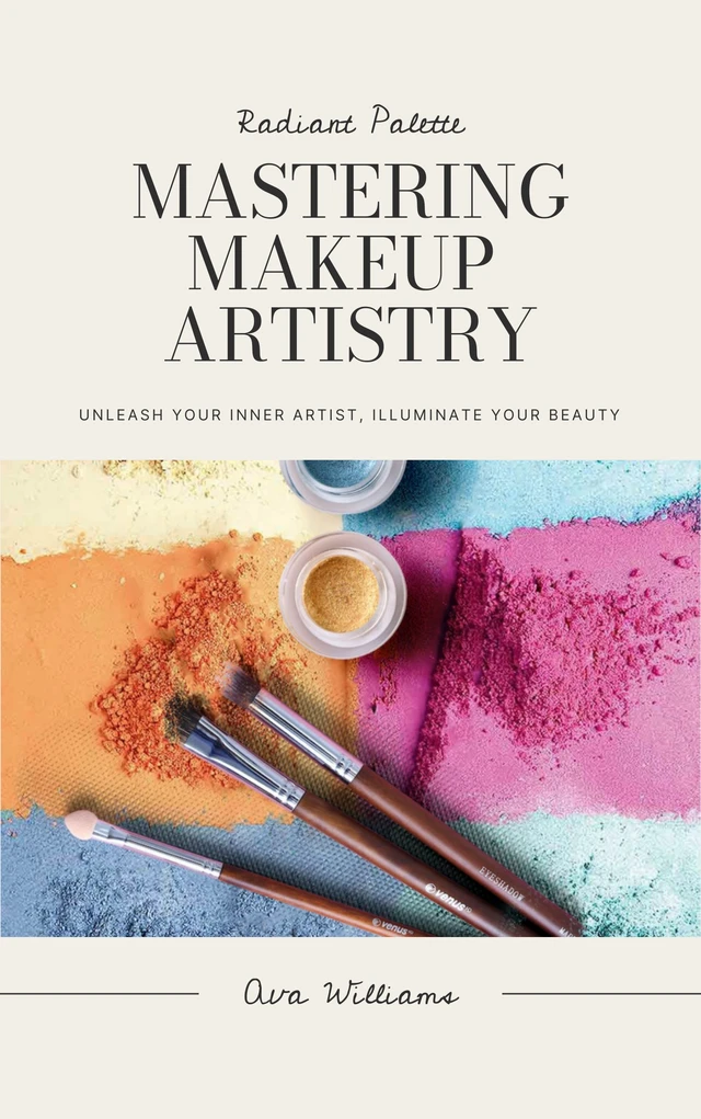 Modèle de couverture de livre moderne artistique de maquillage beige