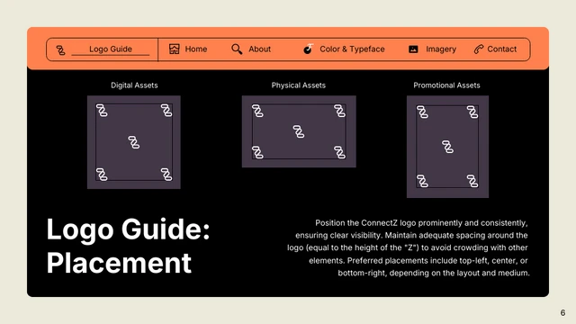 Purple, Orange, and Black Application Brand Guideline Presentation - Pagina 6