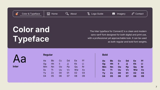 Purple, Orange, and Black Application Brand Guideline Presentation - Pagina 7