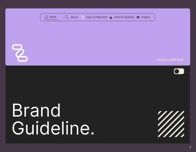 Purple, Orange, and Black Application Brand Guideline Presentation - Page 1