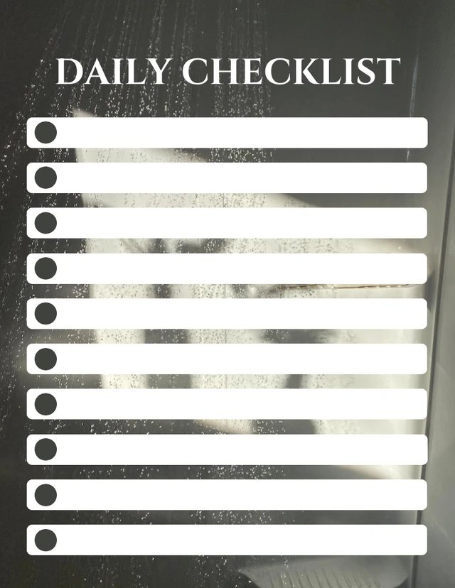 Dark Grey Clean Daily Checklist Template