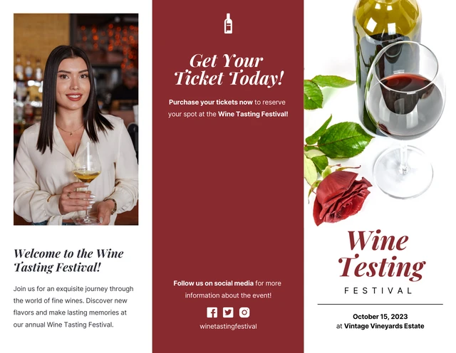 Wine Testing Event Trifold Brochure - Page 1
