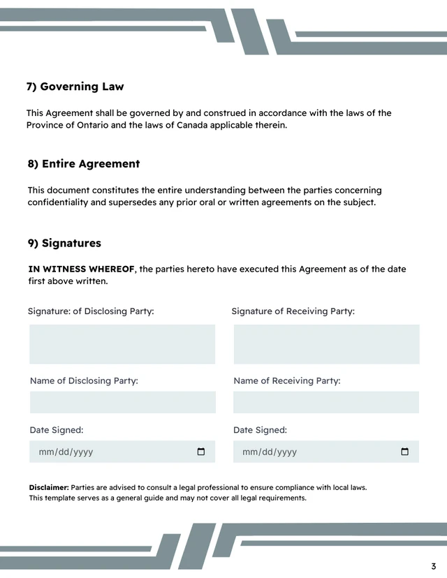 Confidentiality Contract Template - Seite 3