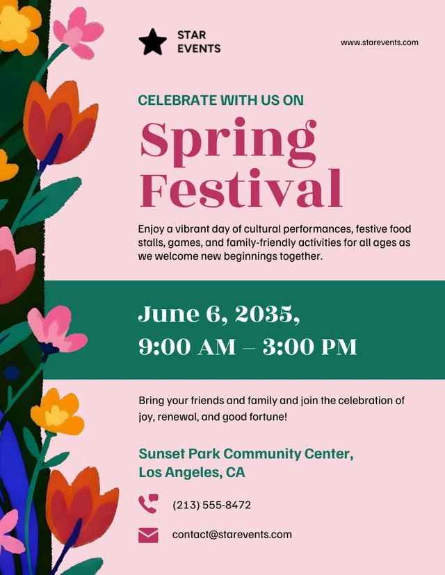 Spring Festival Flyer Template Spring Festival Flyer Template