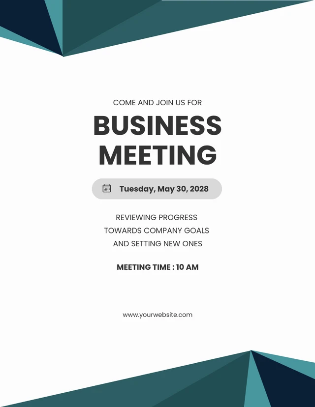 Green And White Minimlist Business Meeting Invitation Template