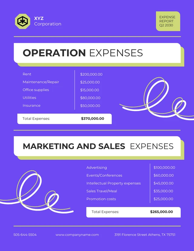 Purple And White Expense Report - Page 3