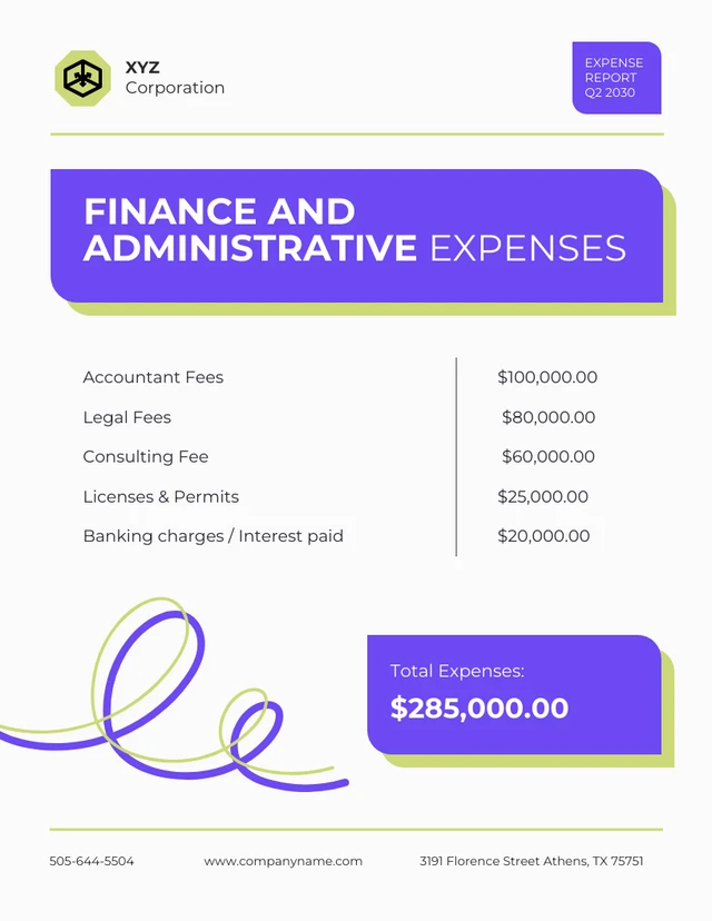 Purple And White Expense Report - Page 4