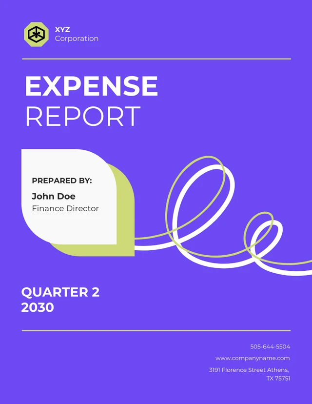 Purple And White Expense Report - Page 1