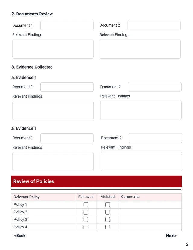 Workplace Investigation Report Template - Seite 2