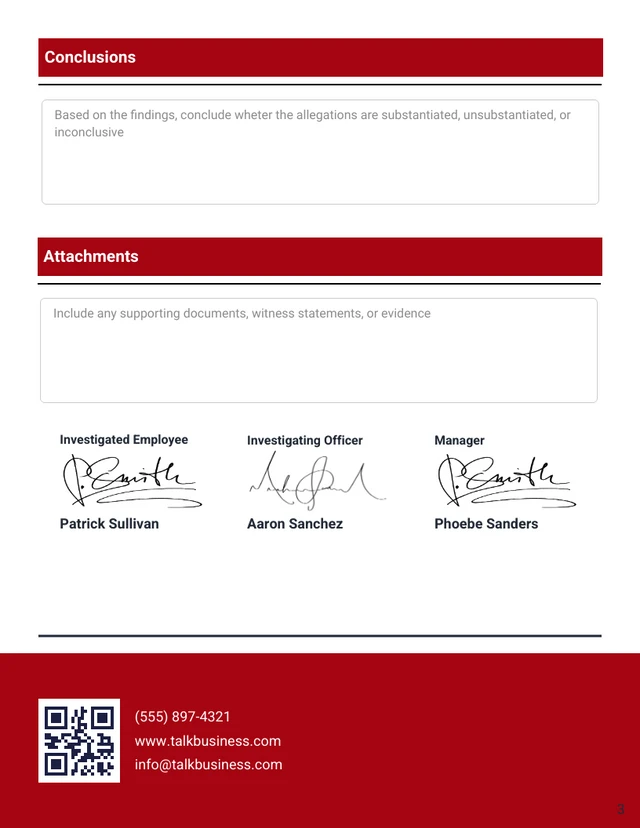 Workplace Investigation Report Template - Pagina 3