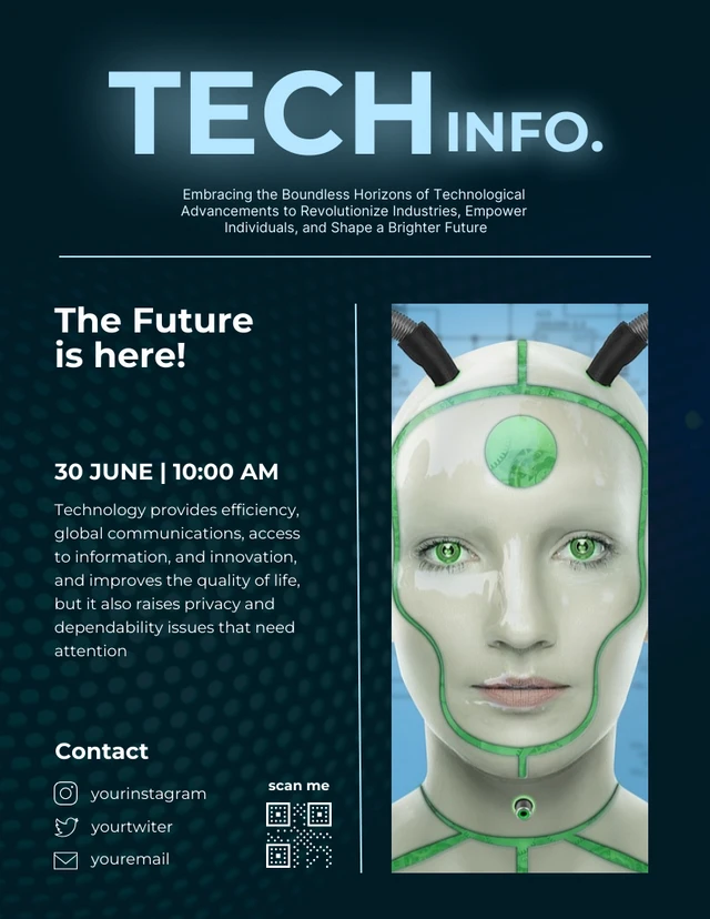 Dark Blue Technology Information Poster Template