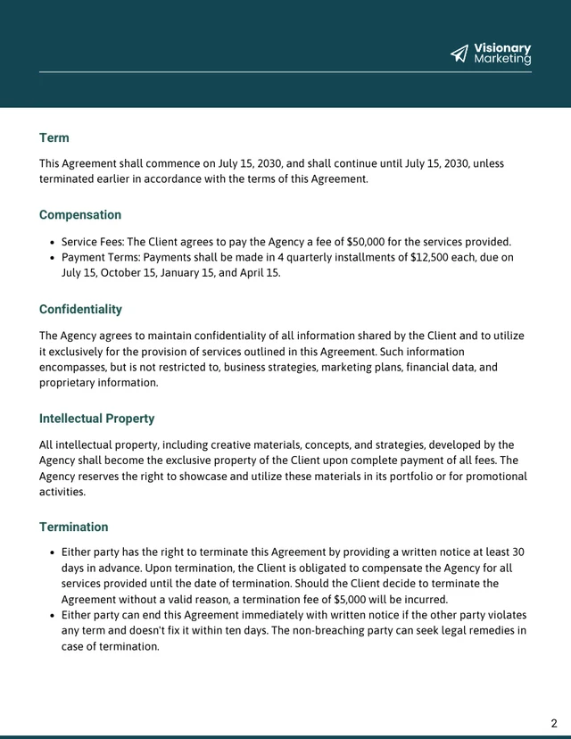 Advertising Agency Contract Template - Pagina 2