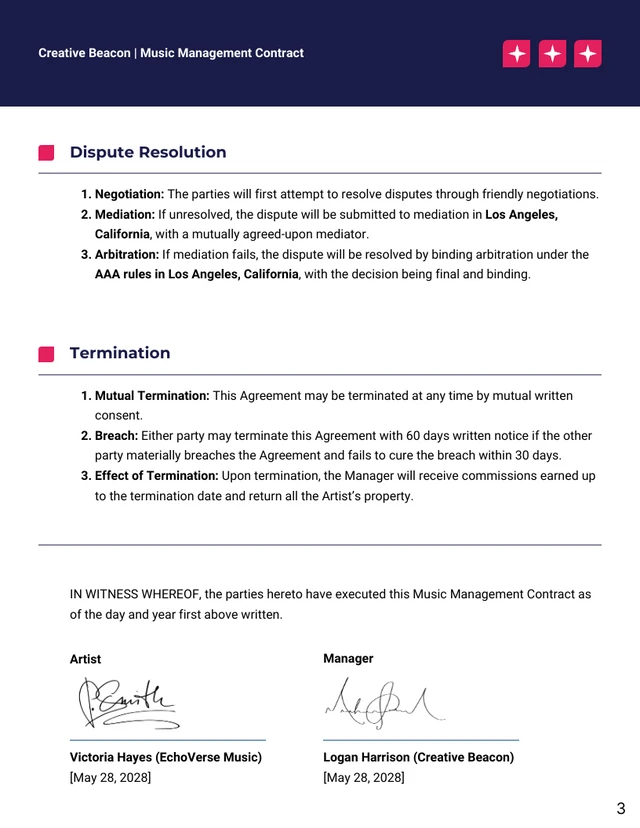 Music Management Contract Template - Pagina 3