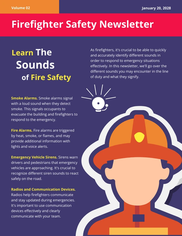 Learn The Sounds Fire Fighter Safety Newsletter