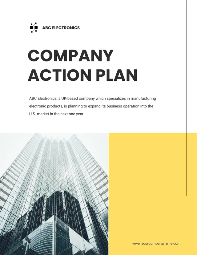 Modern Yellow And Black Action Plan - Page 1