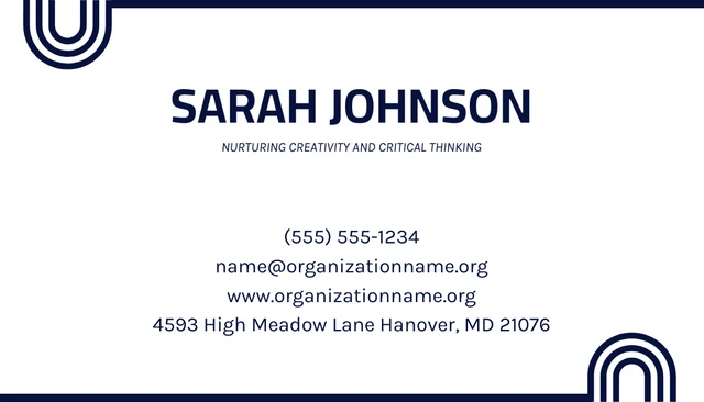 Navy And White Professional Student Business Card - Seite 2