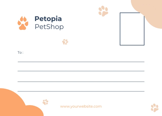 White and Orange Pet Shop Direct Mail Postcard - Page 2