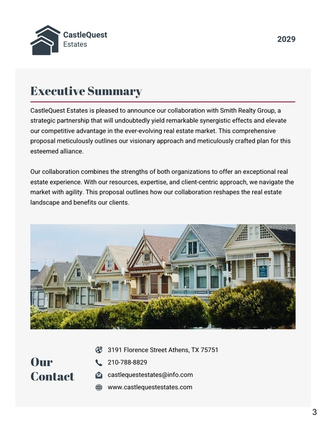 Dark Blue Red and Gray Professional Real Estate Partnership Proposal - Page 3