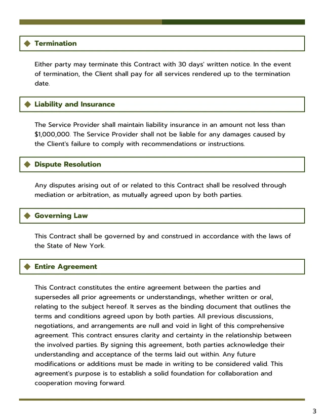 Commercial Pest Control Contract Template - page 3