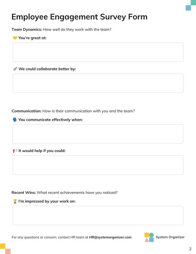 Peer-to-Peer Review Human Resource Form Template - Pagina 2