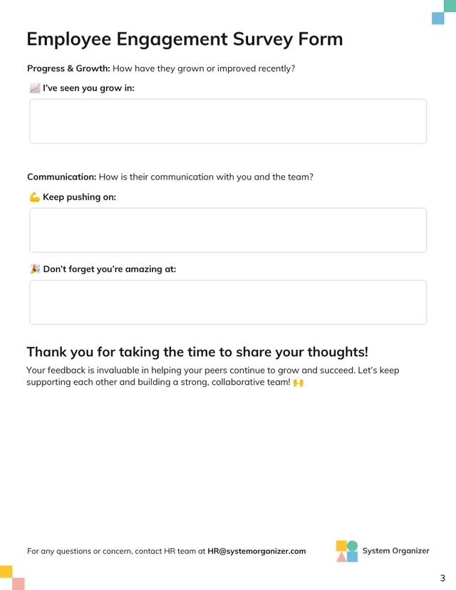 Peer-to-Peer Review Human Resource Form Template - Página 3