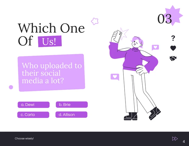 Purple Flat Illustration Which One Of Us Game Presentation - Seite 4