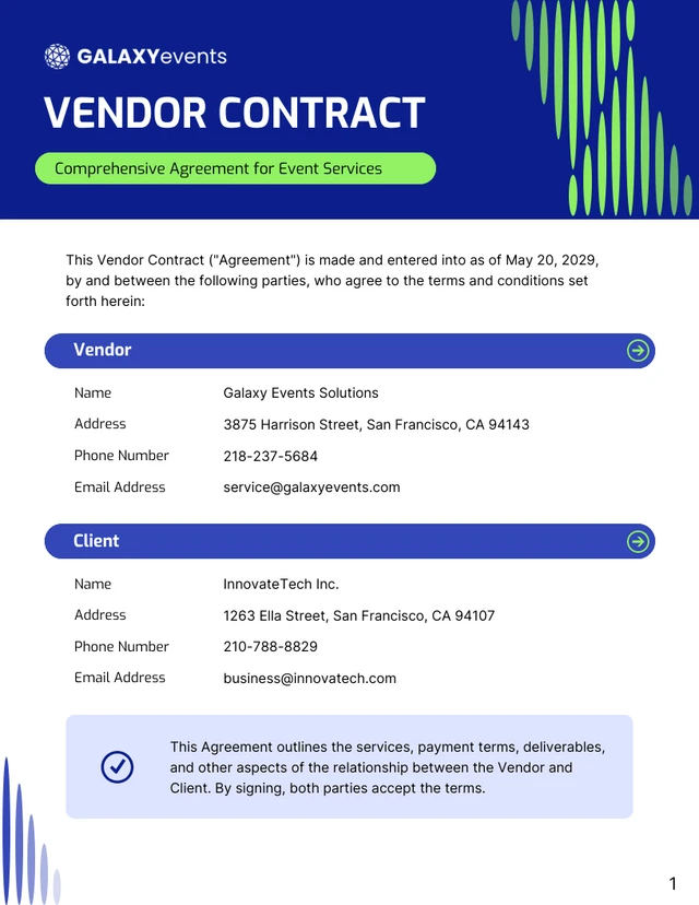 Vendor Contract Template - صفحة 1